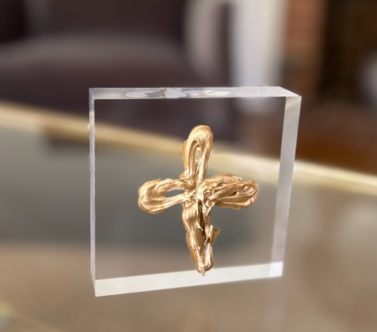 Small Acrylic Block-Cross