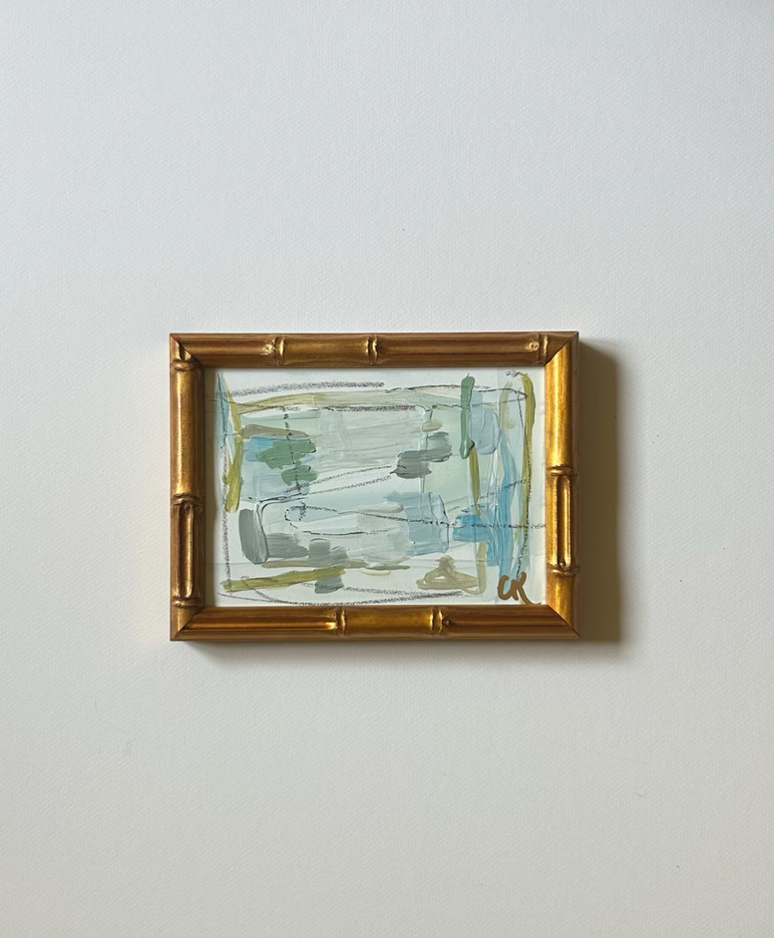 Framed Petite Pretty Abstract Blue II