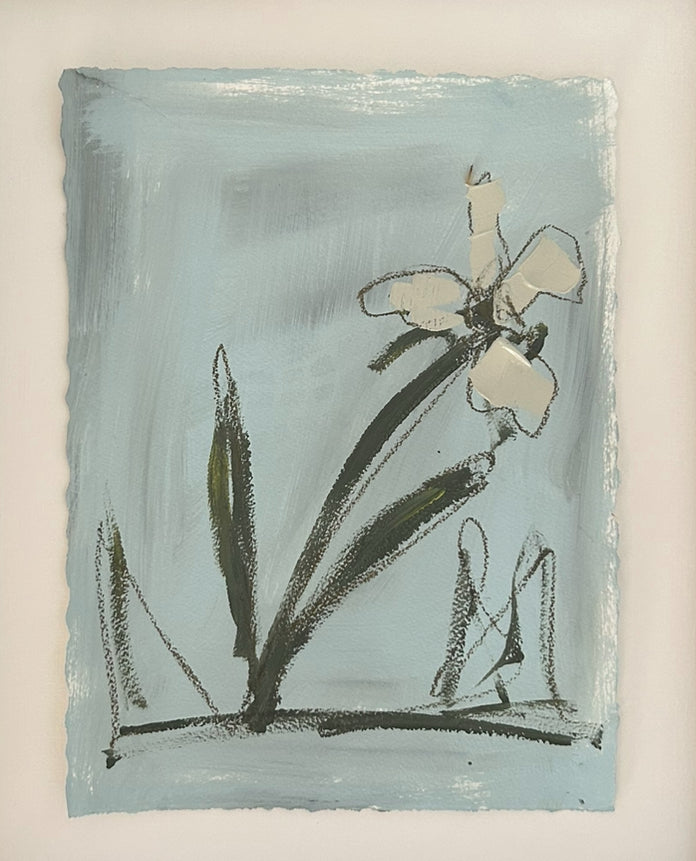 Large Abstract Floral Light Blue II