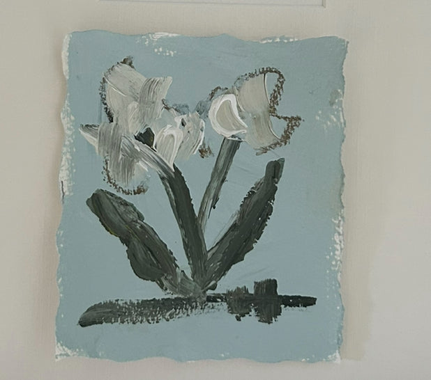 Mini Abstract Floral Light Blue II