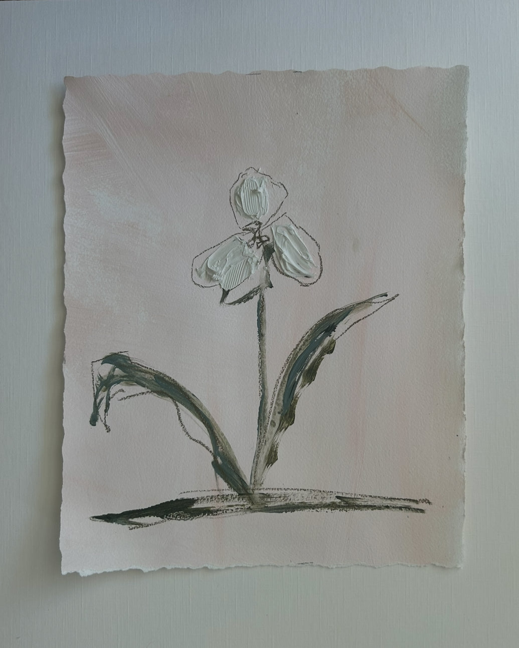 Large Abstract Floral Blush I