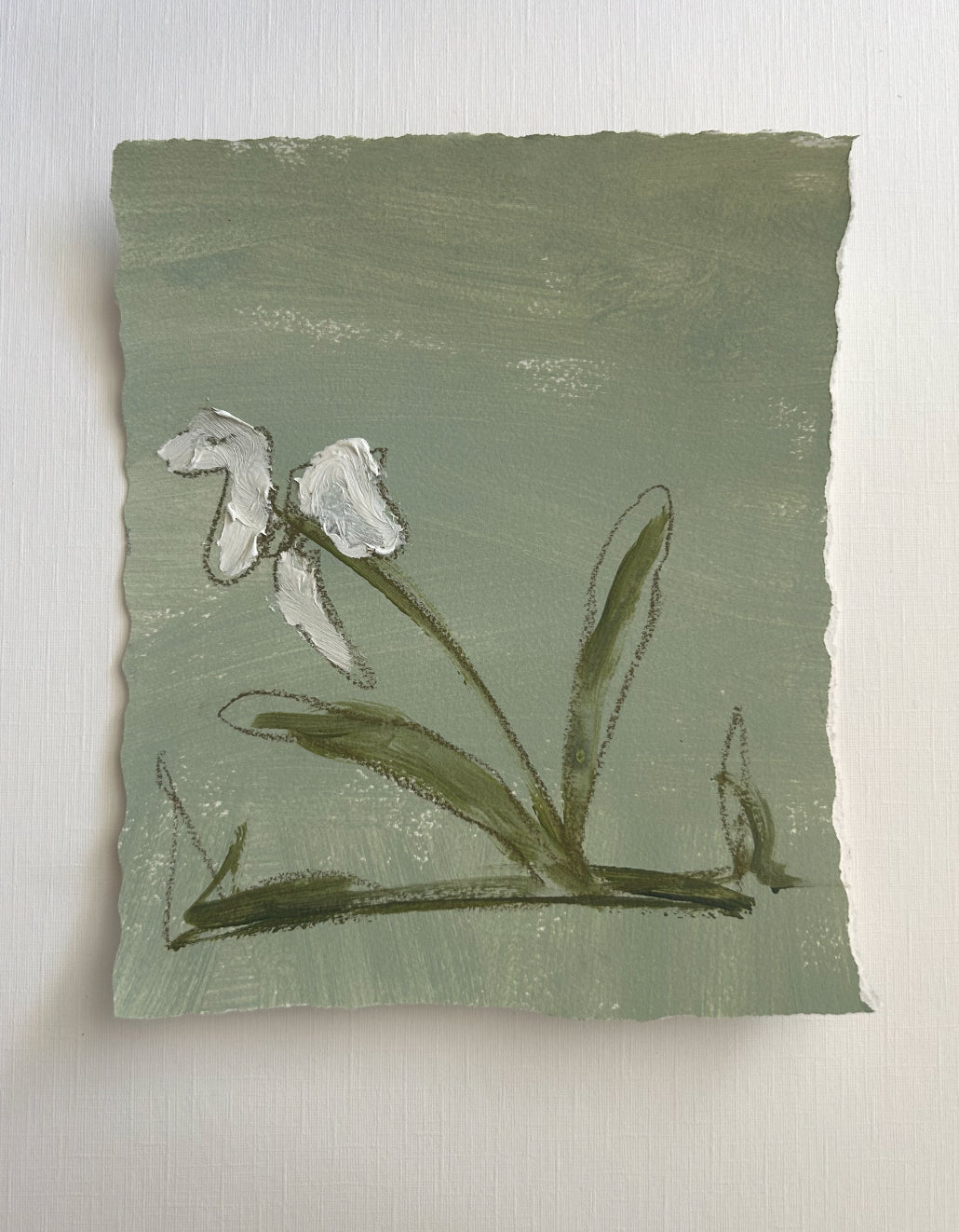 Medium Abstract Floral Sage II