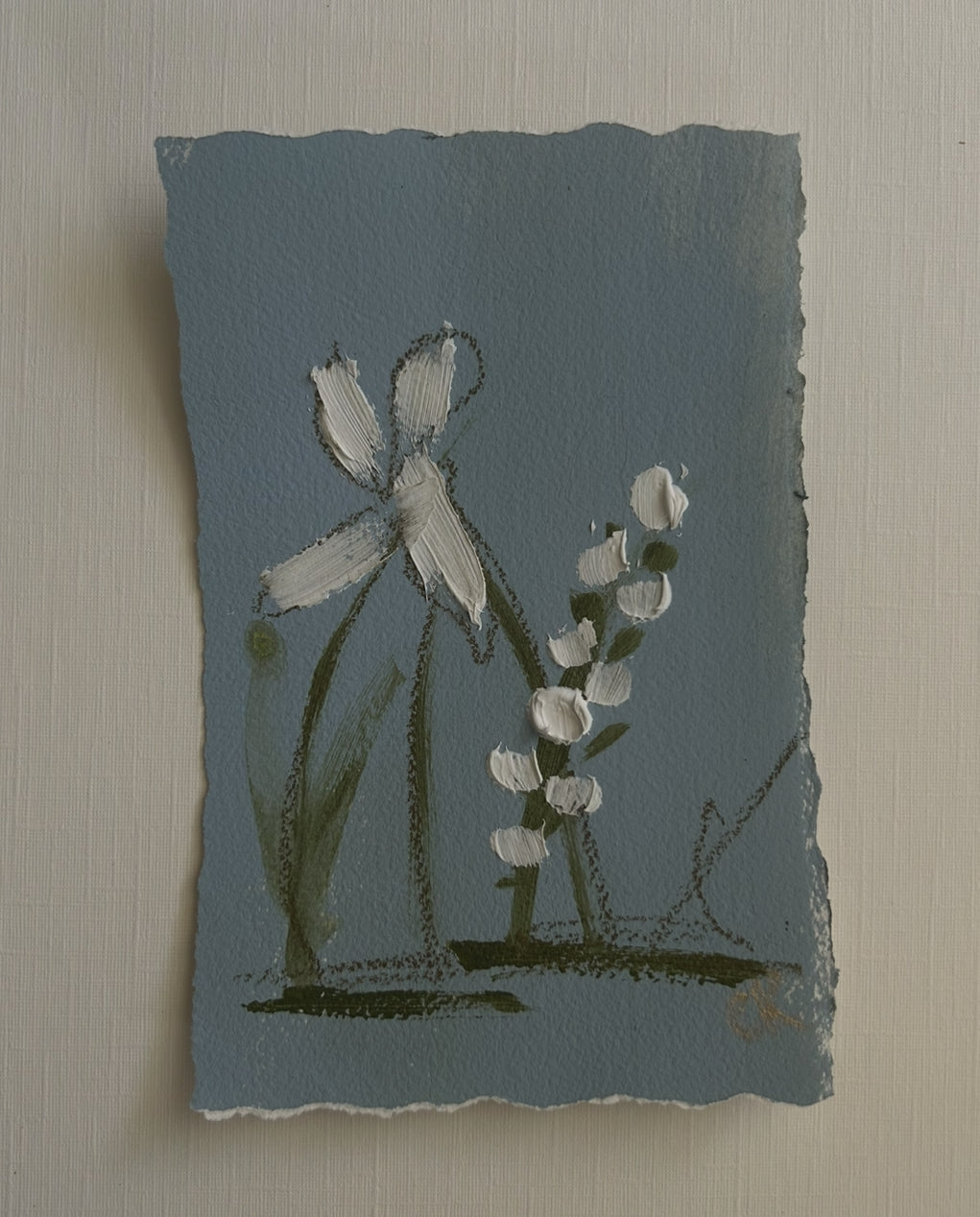 Small Abstract Floral Blue V
