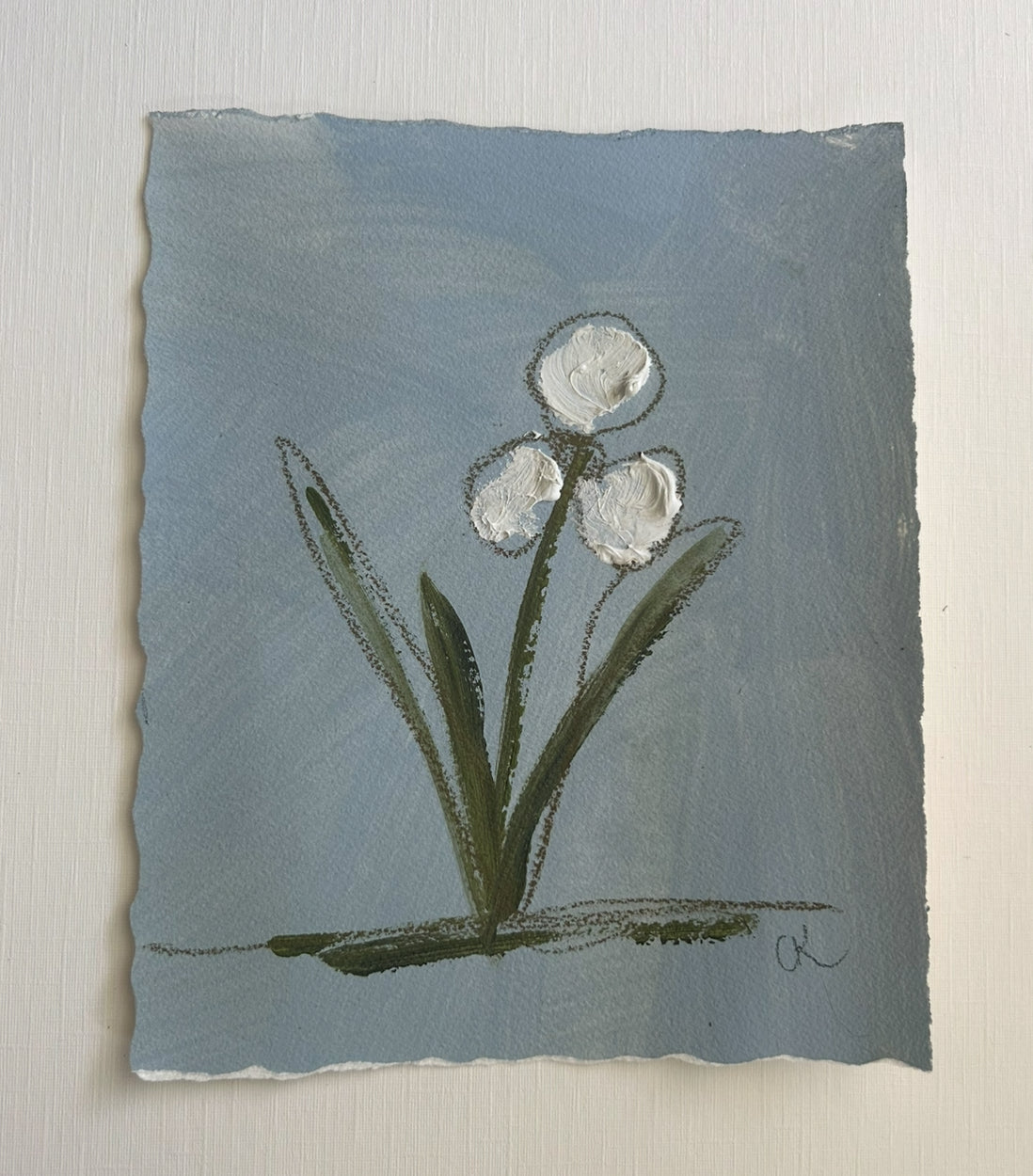 Medium Abstract Floral Blue VI
