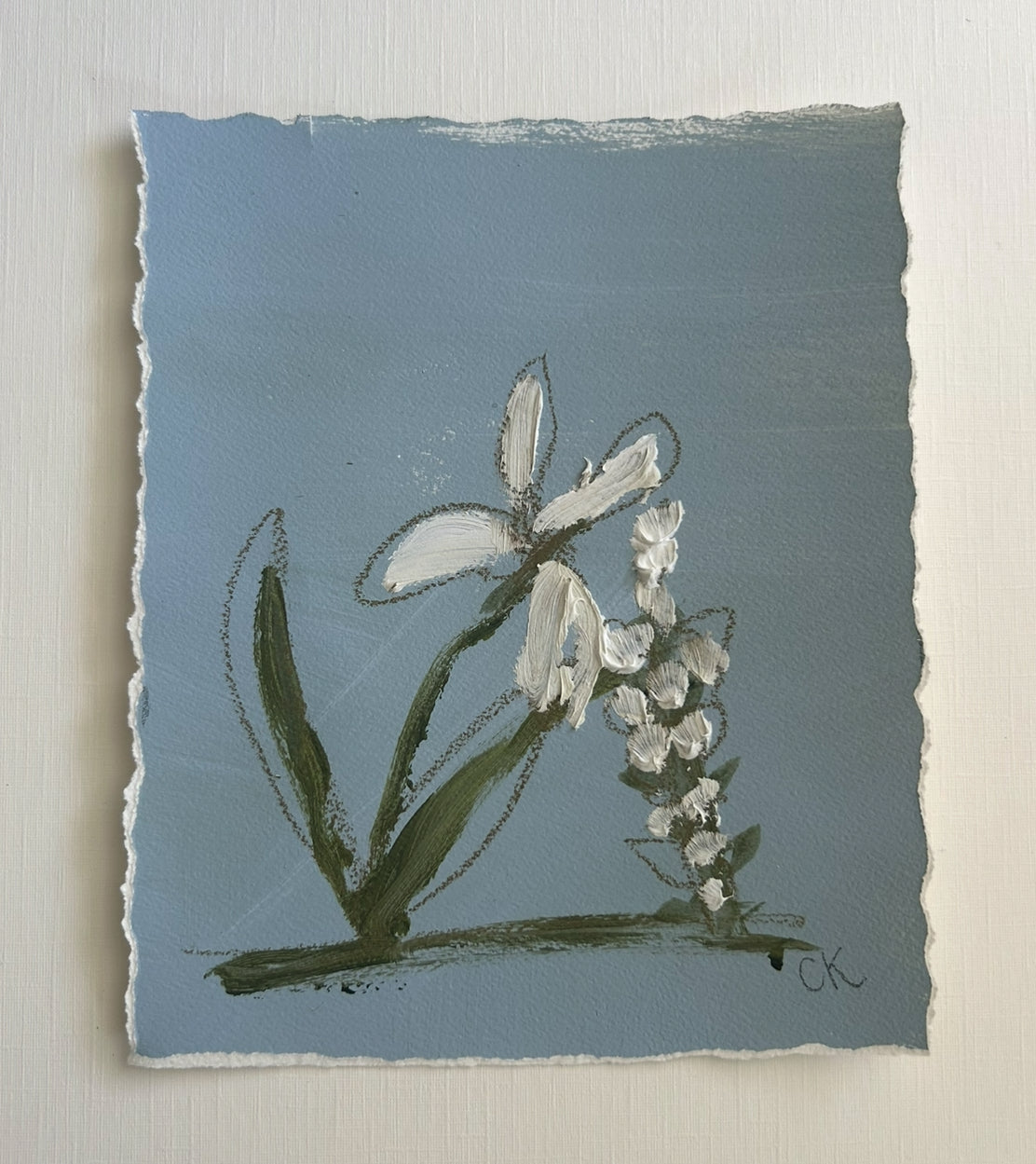Medium Abstract Floral Blue VII
