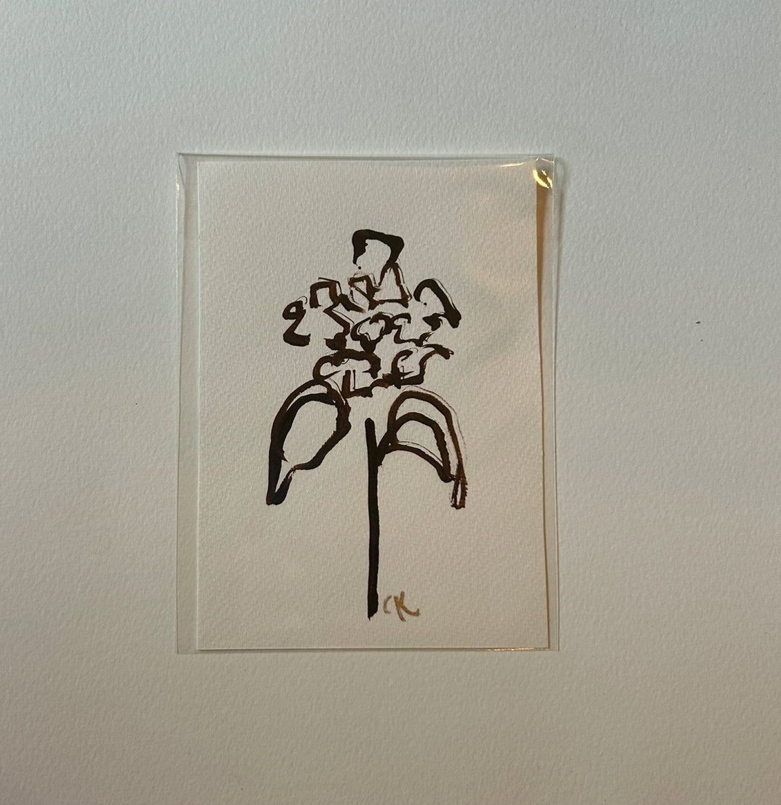 Paper Floral V Chocolate Brown