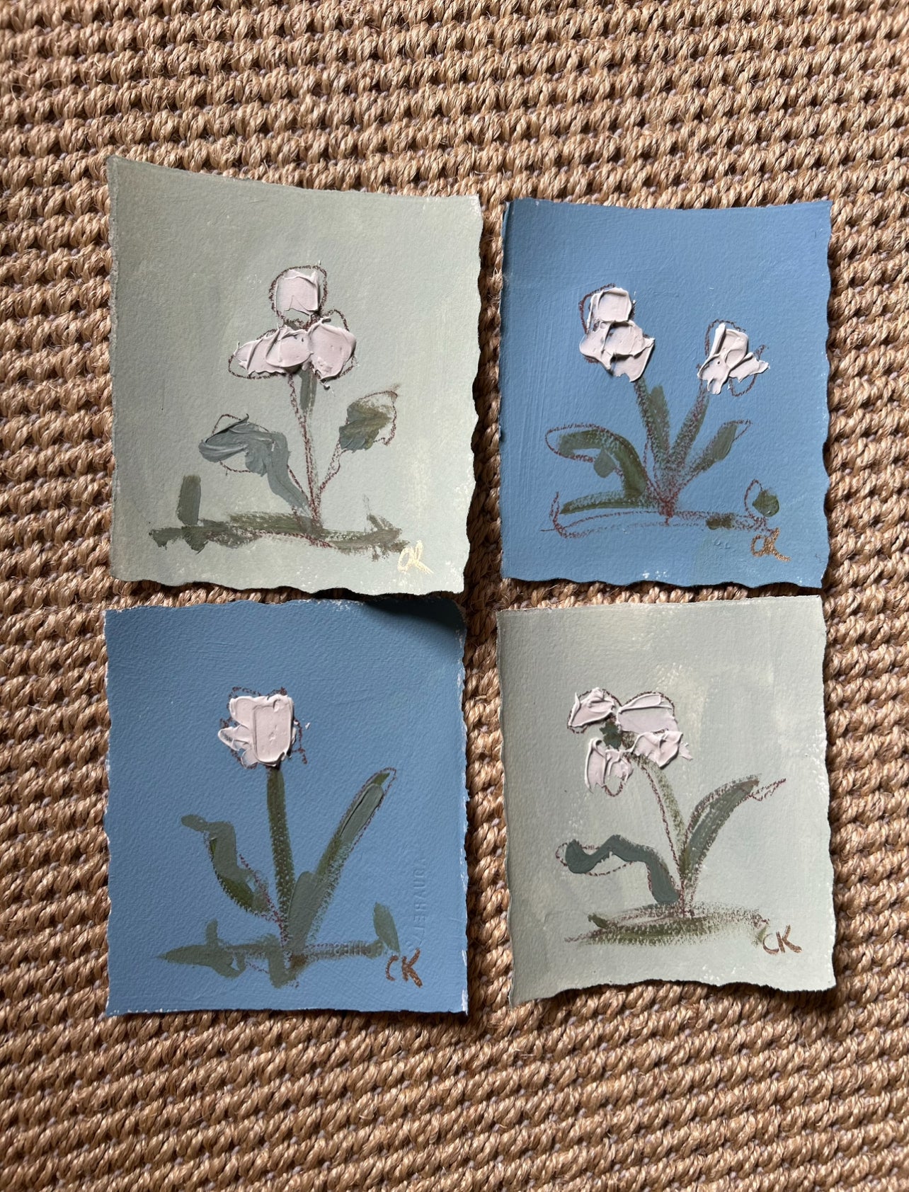 Textured floral French Blue II