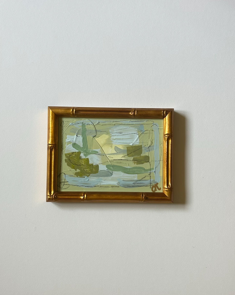 Framed Petite Pretty Abstract Sage II