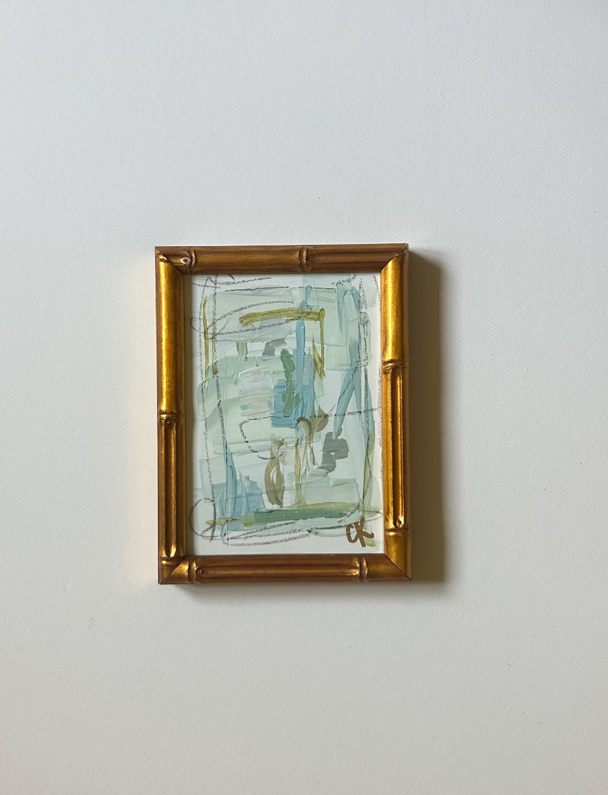 Framed Petite Pretty Abstract Blue I