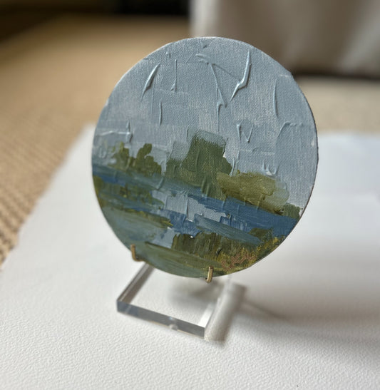 Circle Landscape on Easel