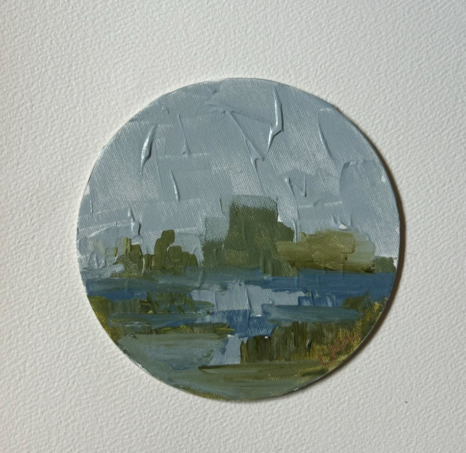 Circle Landscape on Easel