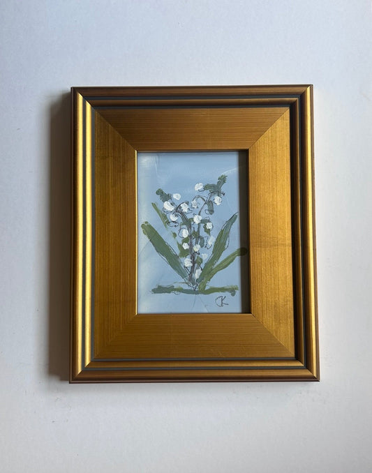 Mae Davis Garden Petite in Gold Frame Soft Blue I