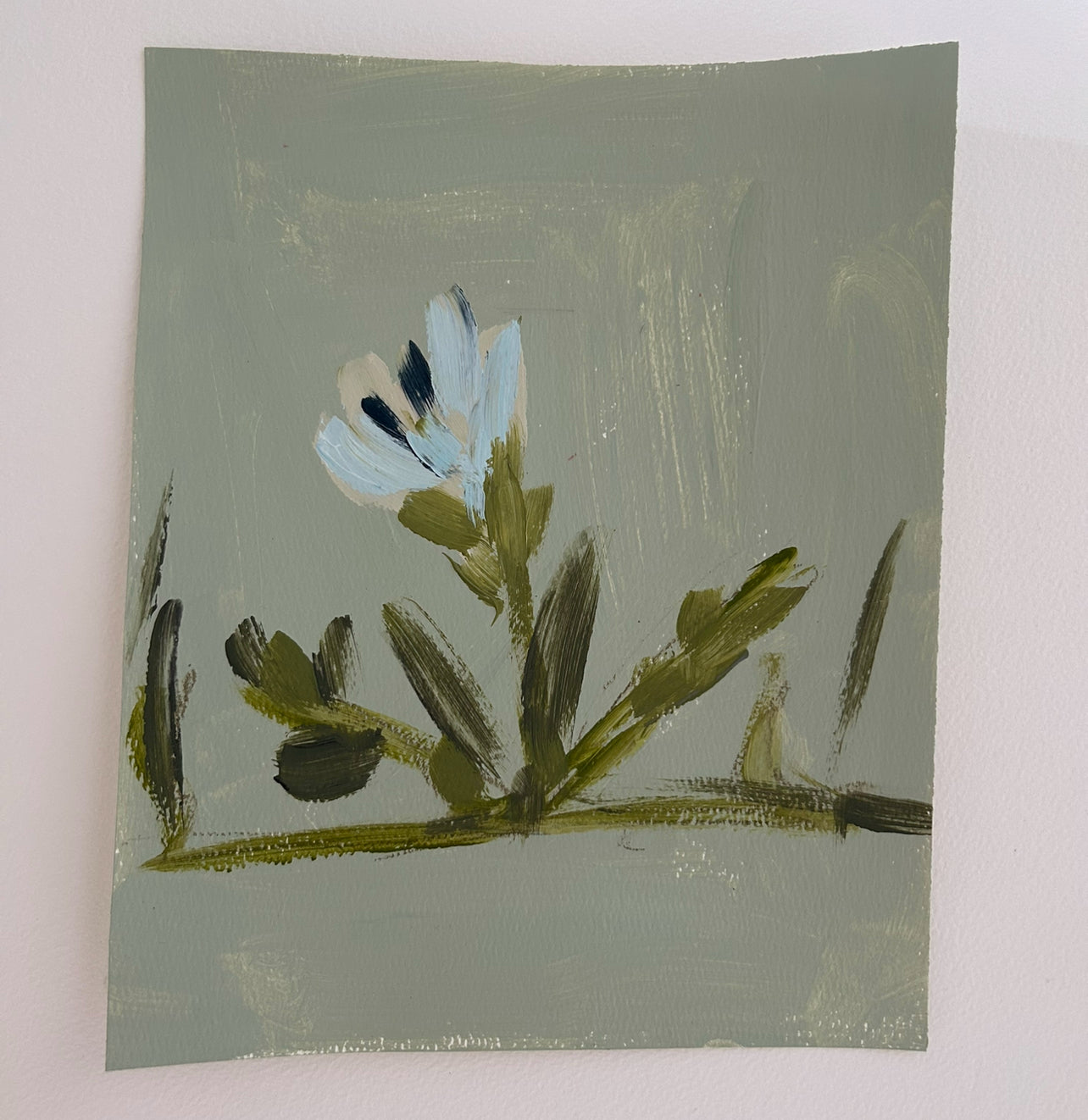 Medium Abstract Floral Sage I