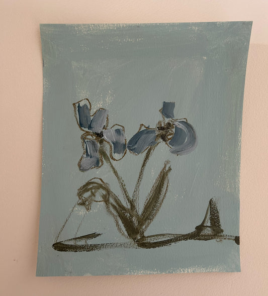 Medium Abstract Floral Sky Blue II