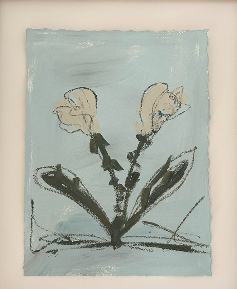 Large Abstract Floral Light Blue I