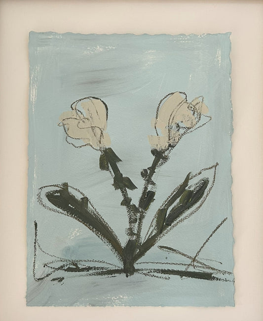 Large Abstract Floral Light Blue I