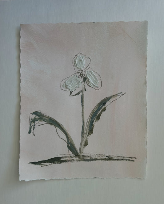 Large Abstract Floral Blush I