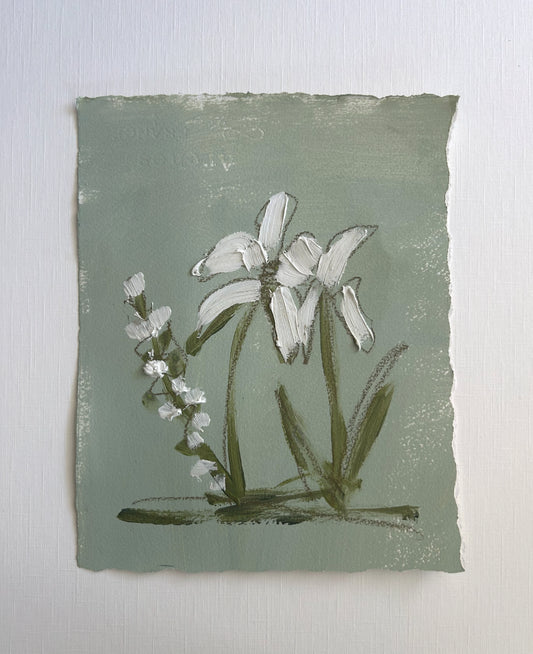 Medium Abstract Floral Sage III