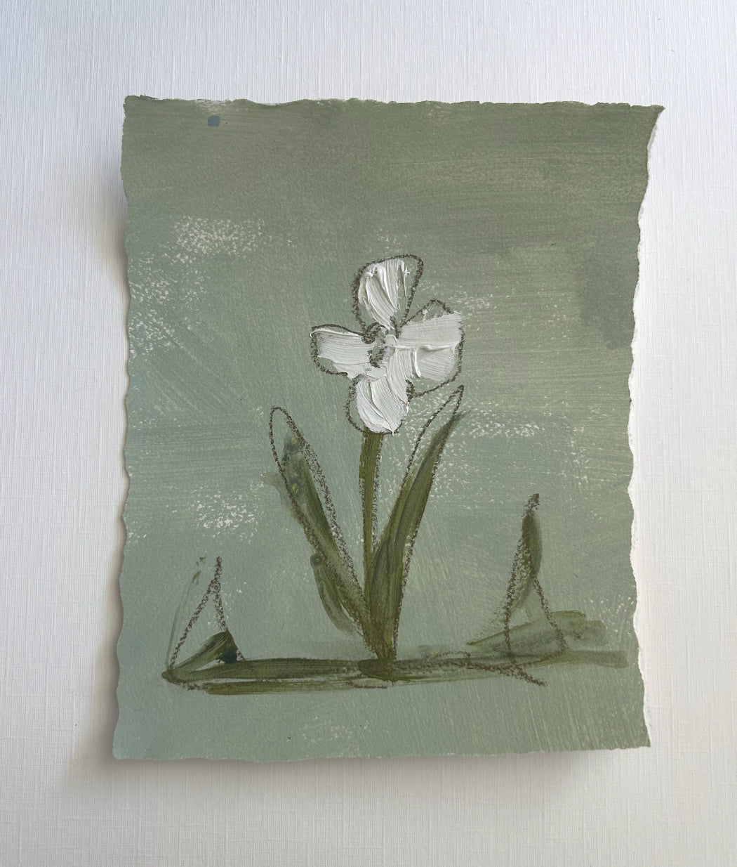 Medium Abstract Floral Sage IV