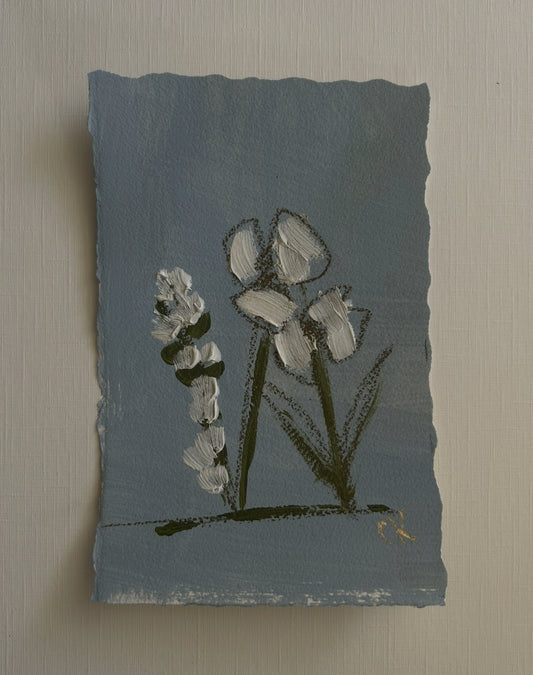 Small Abstract Floral Blue I