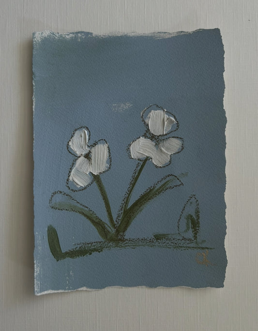 Small Abstract Floral Blue IV