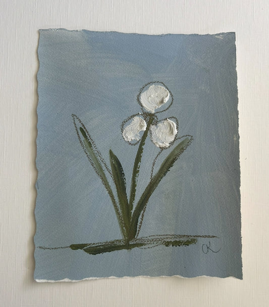 Medium Abstract Floral Blue VI