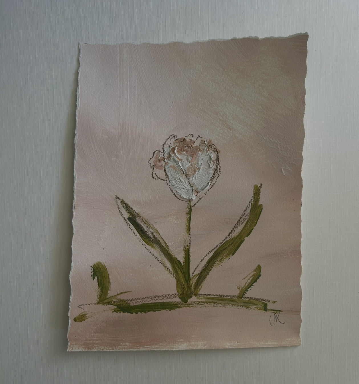 Medium Abstract Floral Blush I