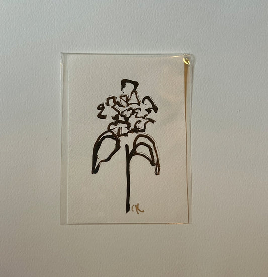 Paper Floral V  Chocolate Brown