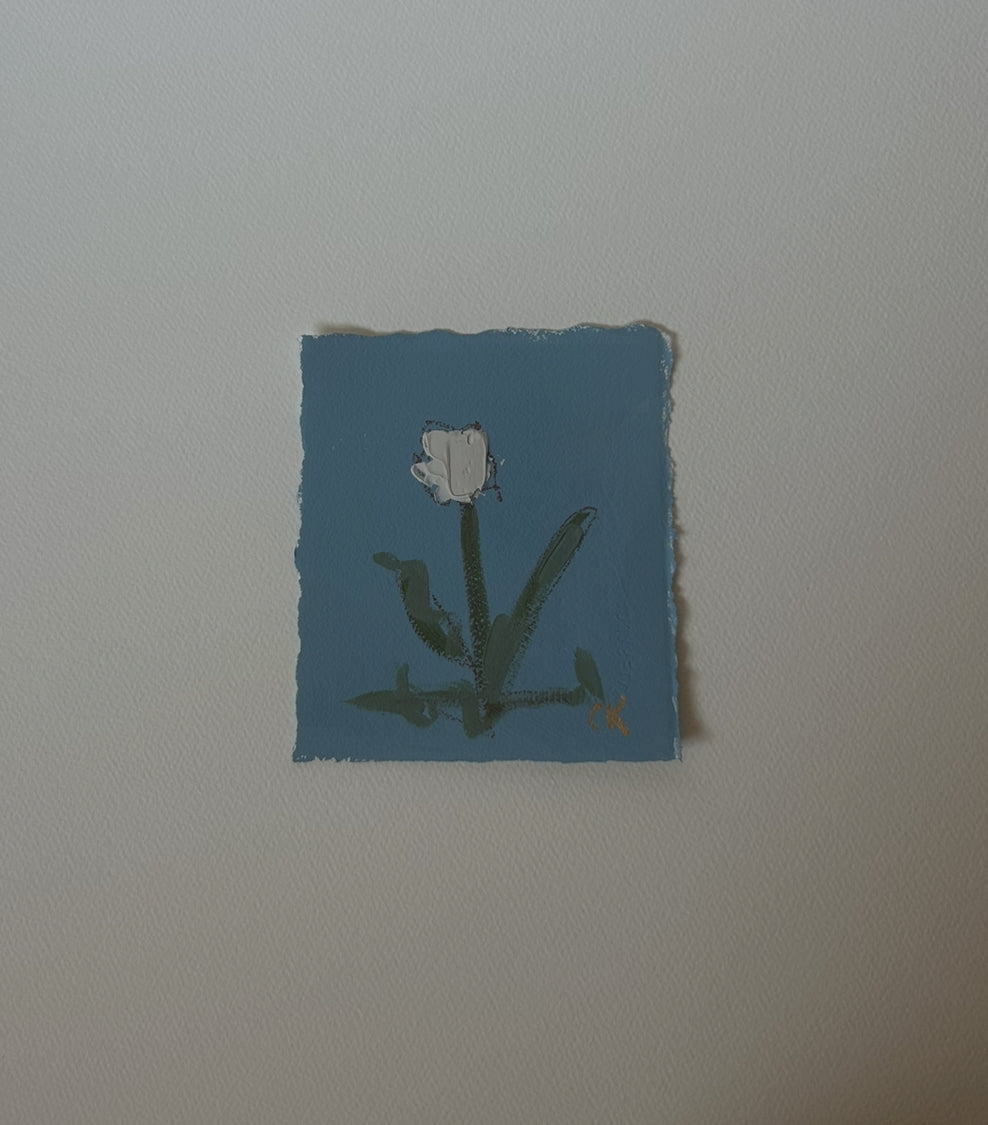 Textured floral French Blue I