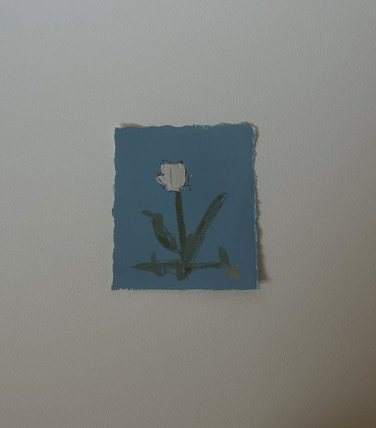 Textured floral French Blue I